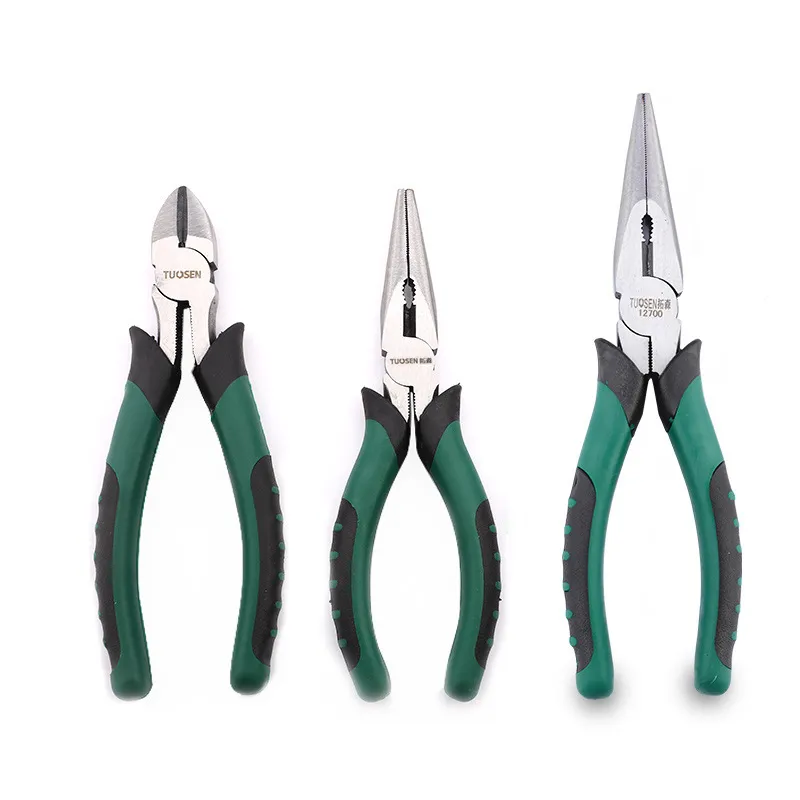 Multifunctional 8-Inch Long Nose Pliers with Wire Cutter & 6-Inch Diagonal Cutting Pliers – Industrial Grade尖头钳 Set for Electrical, Jewelry & DIY Projects